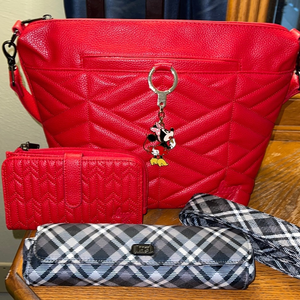 NWOT LUGLIFE Flare XL in Vegan Leather and matching Tram wallet and accessories!